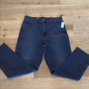 GAP NWT Cheeky Straight Sky High Black Rinse Jeans size 31/12 R